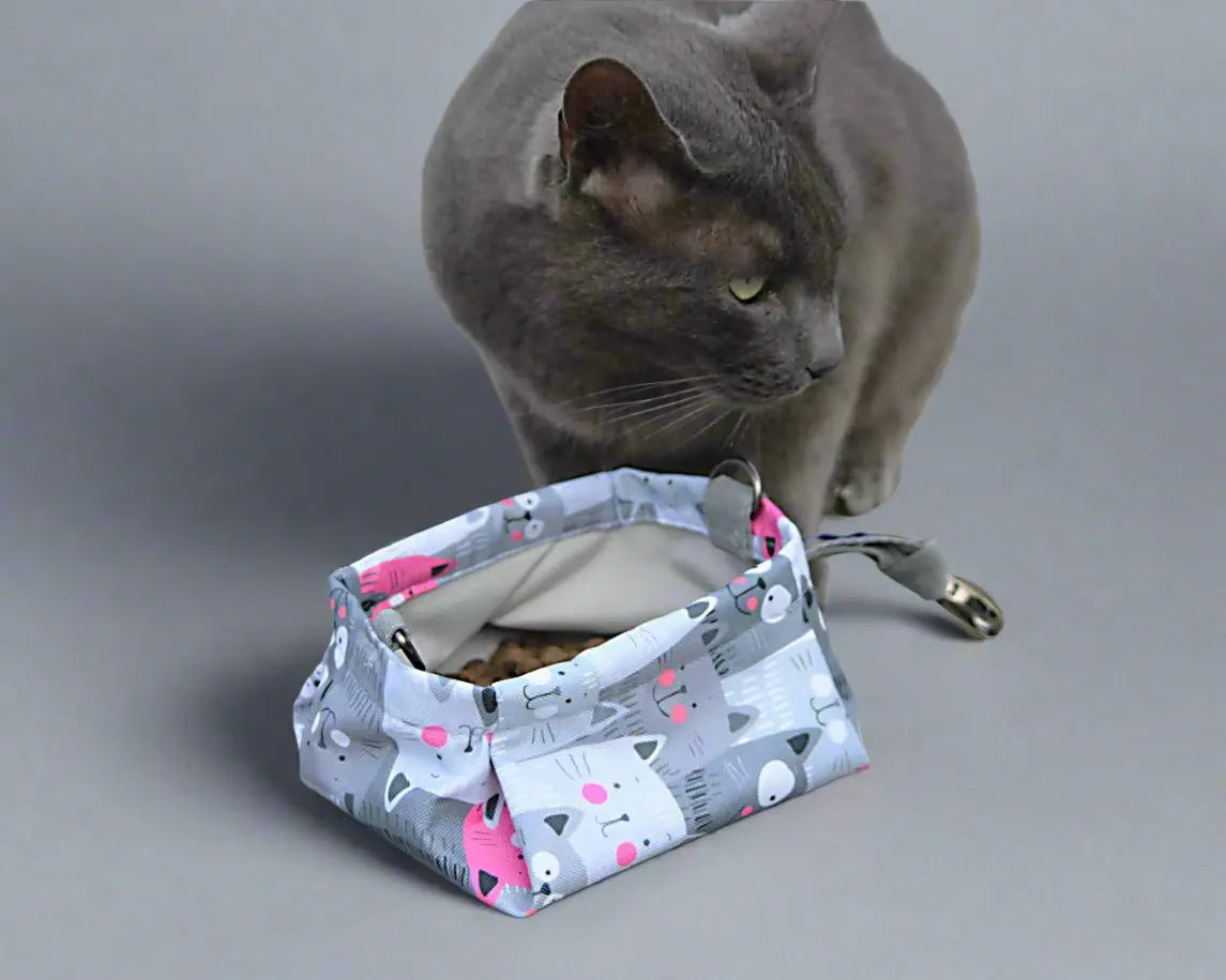 Katze mit Reisenapf klein, Katzenmotiv
