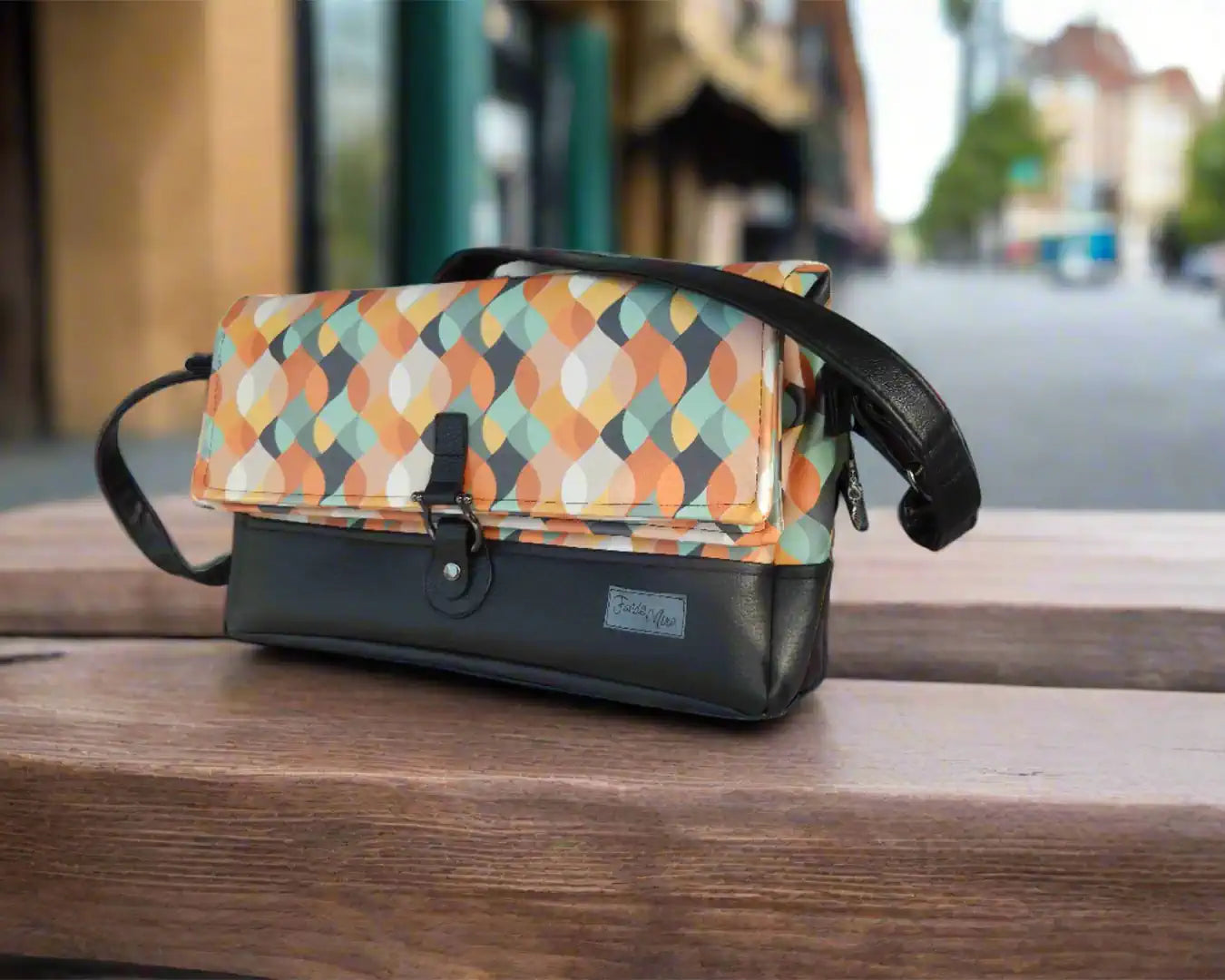 Handtasche Kunstleder retro, Vorderansicht