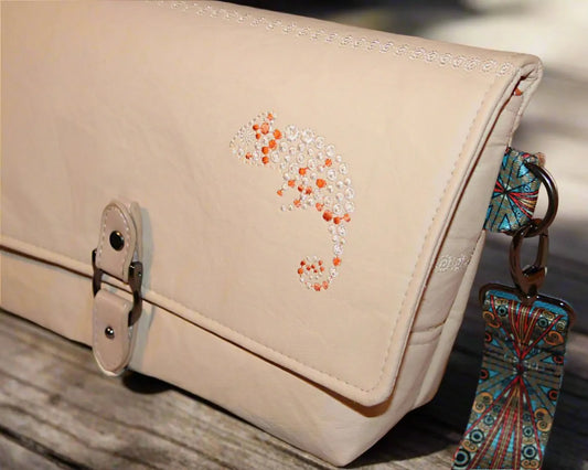 Handtasche aus Pinatex, beige, Details