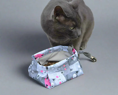 Katze mit Reisenapf klein, Katzenmotiv